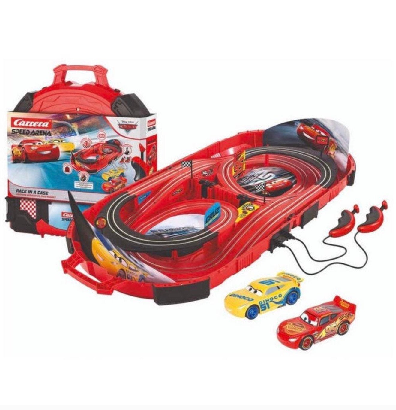Carrera FIRST Cars pixar Speed Arena Racebaan Koffer NIEUW, Kinderen en Baby's, Speelgoed | Racebanen, Racebaan, Carrera, Nieuw