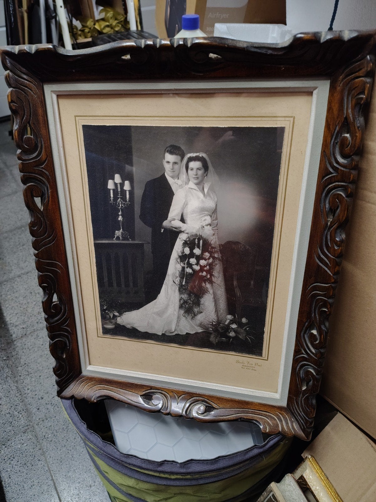 oude foto kaders met glas, Antiek en Kunst, Ophalen