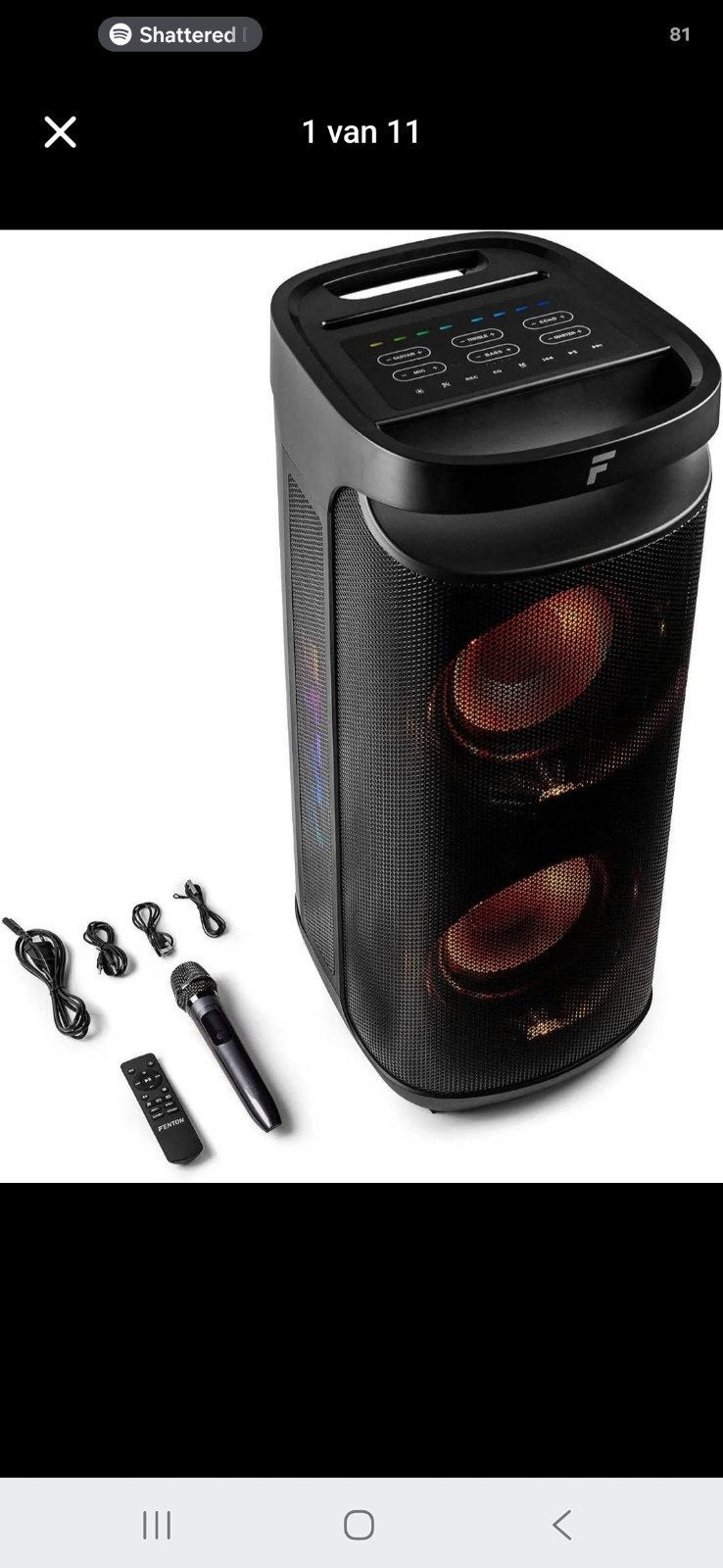 2 FENTON PULSE PARTY SPEAKERS, Audio, Tv en Foto, Stofbestendig, Party speaker, Zo goed als nieuw, Ophalen