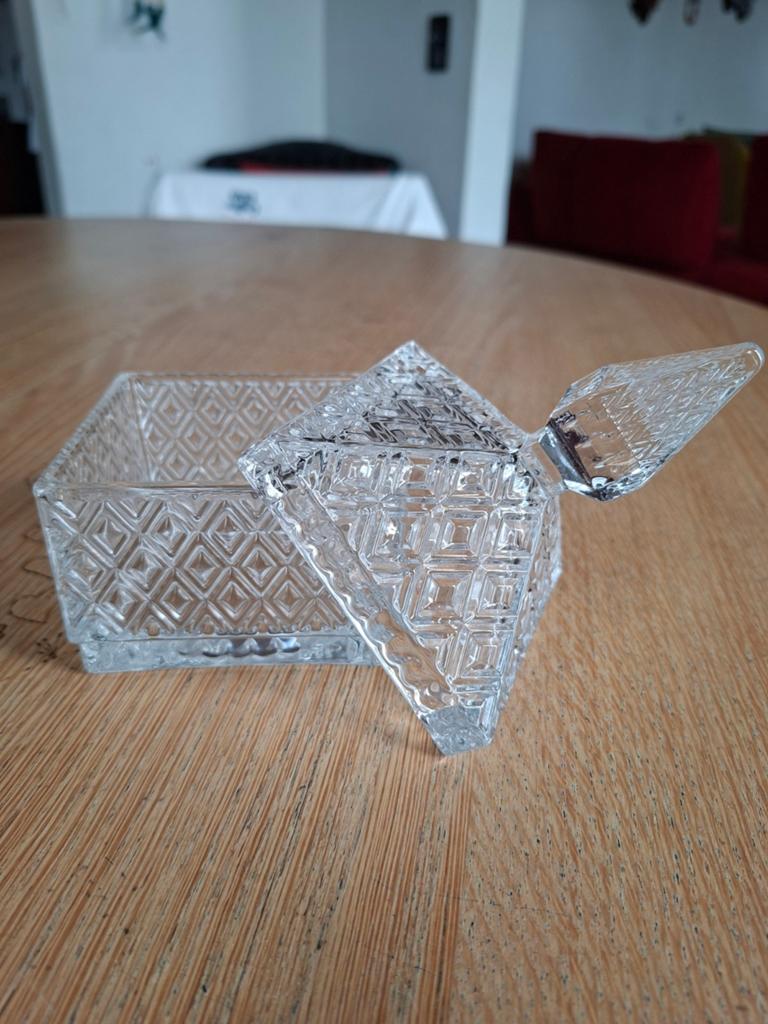 Decoratieve suikerpot/opbergpot, Ophalen, Glas