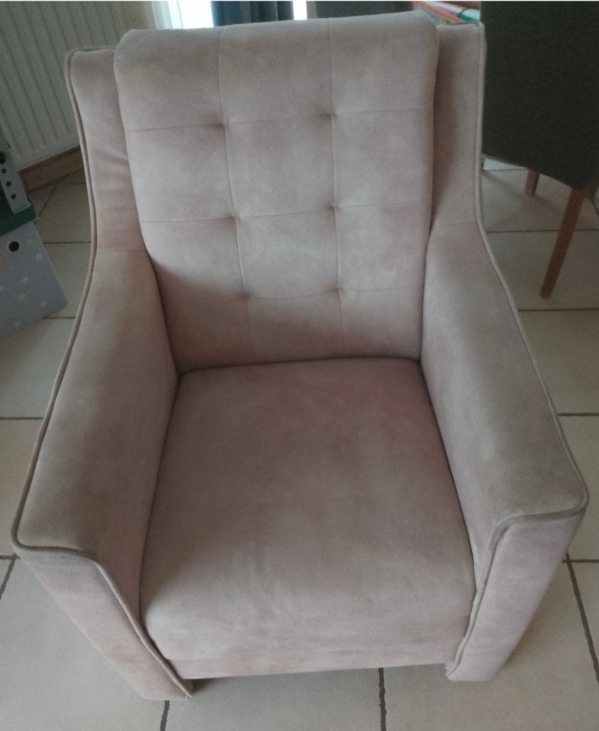 Suède leer 1 zit, Huis en Inrichting, Ophalen, Gebruikt, Eenpersoons, Leer