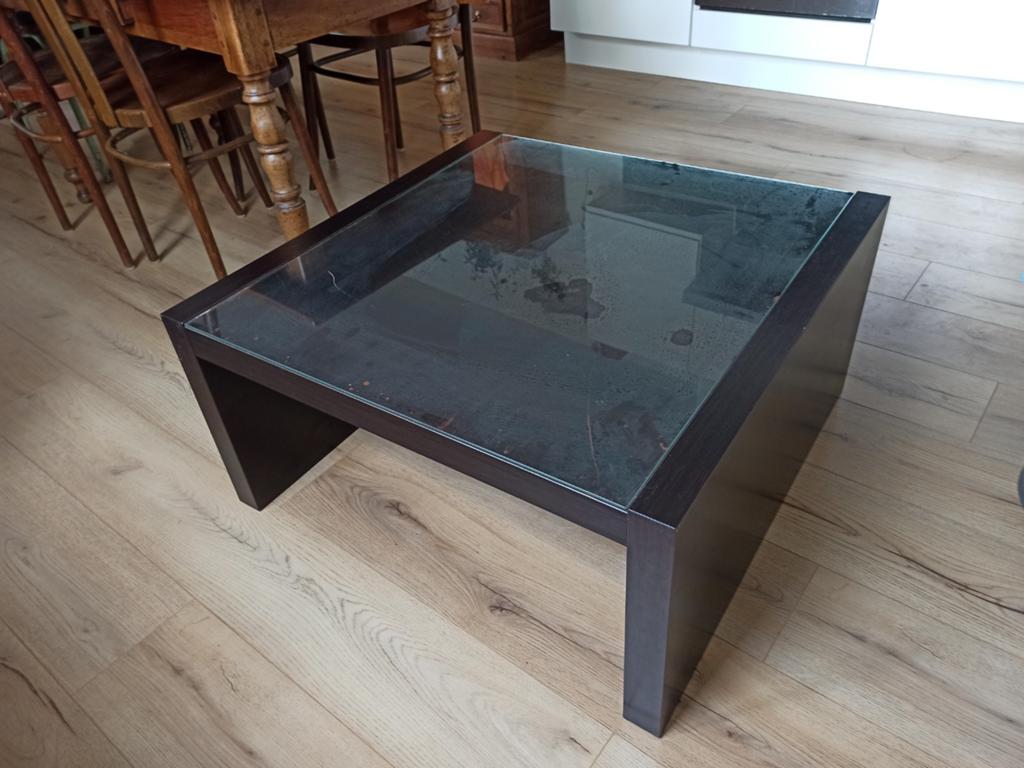 Table basse avec plateau en verre, Maison & Meubles, Tables | Tables de salon, Enlèvement, Carré, Verre