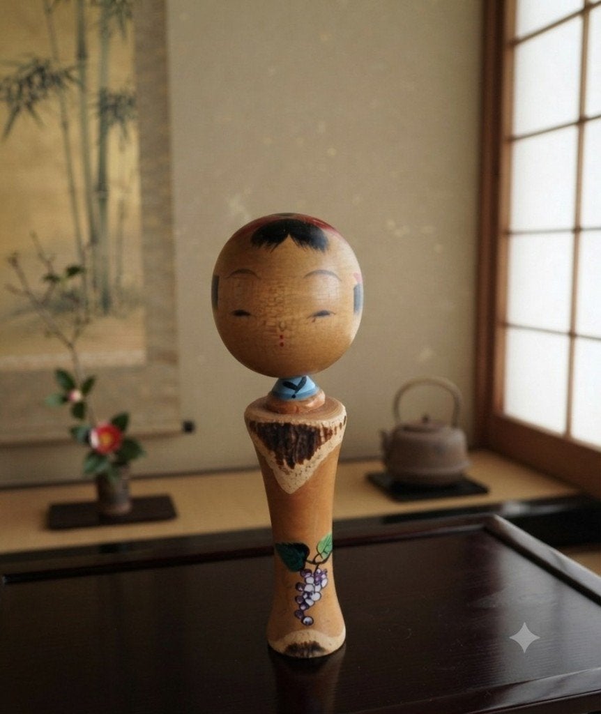 Charmant Shingata Kokeshi, 13 cm, Fait main, Japon, Bois