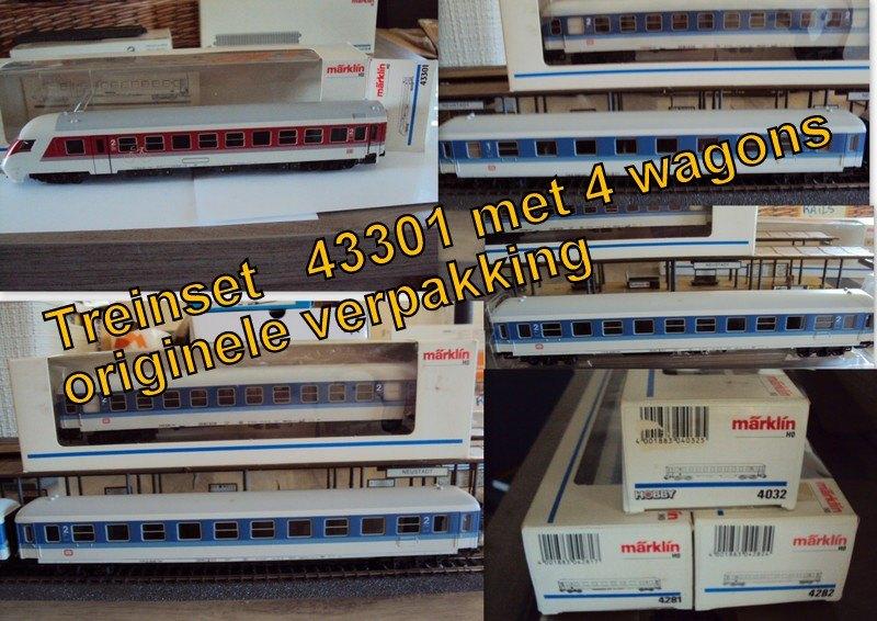 Marklin H0 treinset DB IC  4 wagons 1 stuurstand 43301 DB, Wisselstroom, Treinset, Ophalen of Verzenden, Zo goed als nieuw
