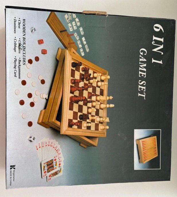 6 in 1 spellendoos (schaak), Hobby en Vrije tijd, Gezelschapsspellen | Bordspellen, Ophalen of Verzenden, Gebruikt