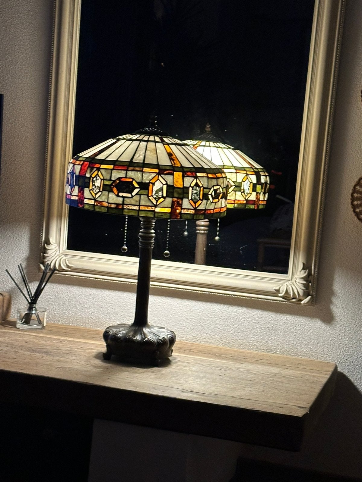 Lampe Tiffany 65 cm de haut Ø 45 cm, Lampe Tiffany, Comme neuf, Verre, Enlèvement