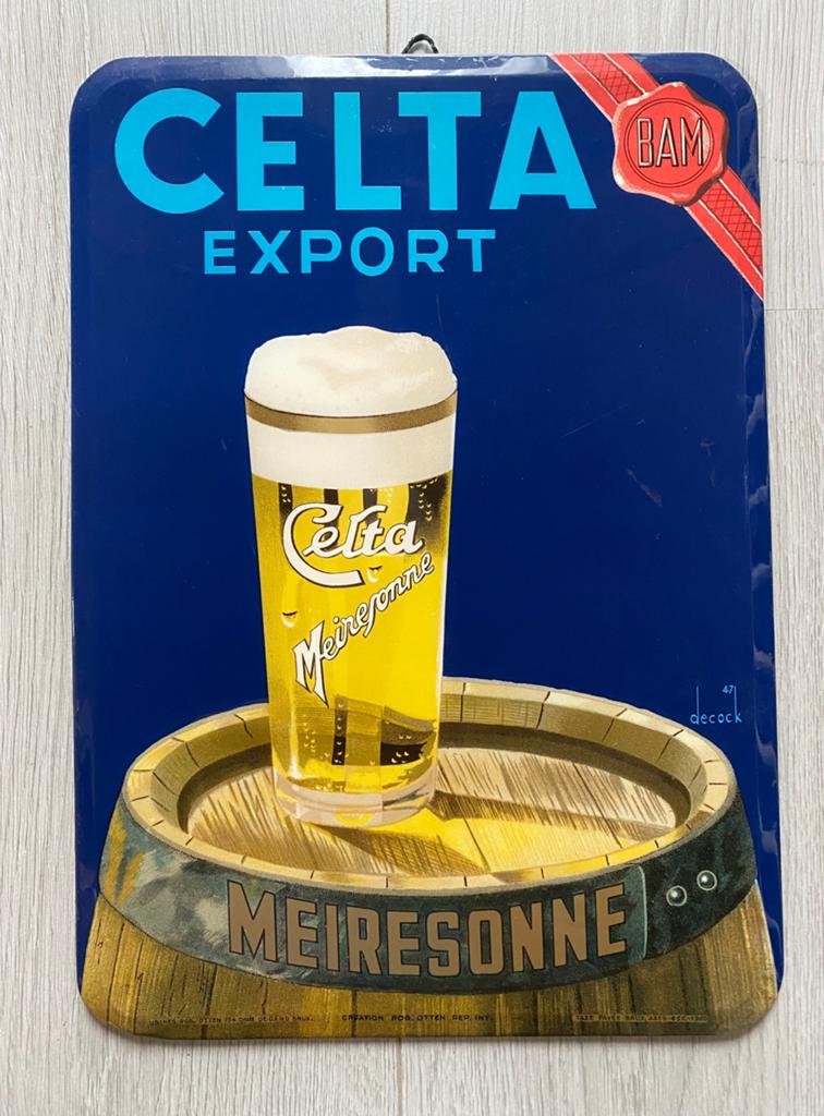 CELTA MEIRESONNE glacoide, karton en emaille reclame borden, Enlèvement ou Envoi, Comme neuf