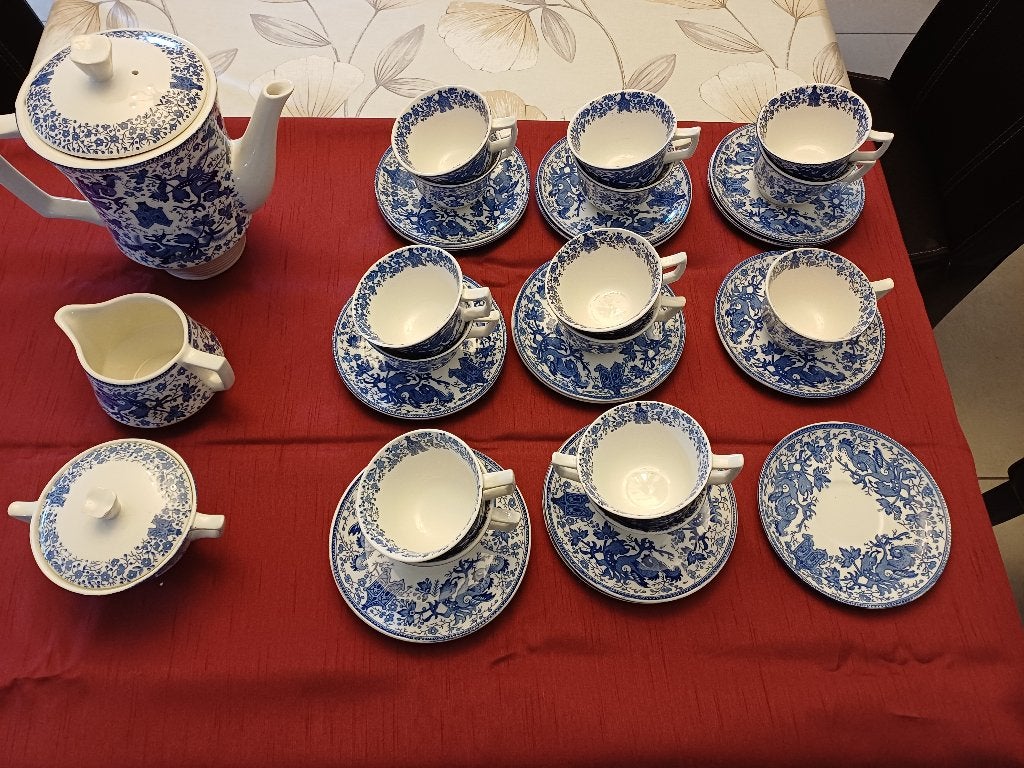 service café Dragon BOCH + 3 assiettes plates gratuites, Antiquités & Art, Enlèvement
