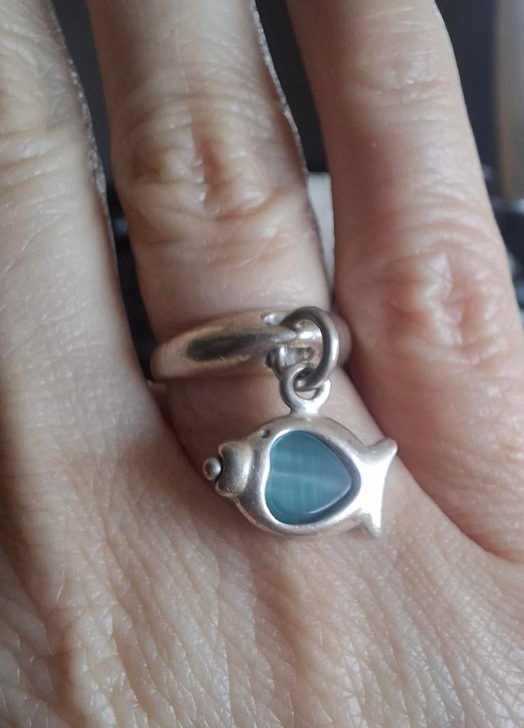 Bague poisson clio T48, Enlèvement ou Envoi, Plus petit que 17, Comme neuf, Avec cristal