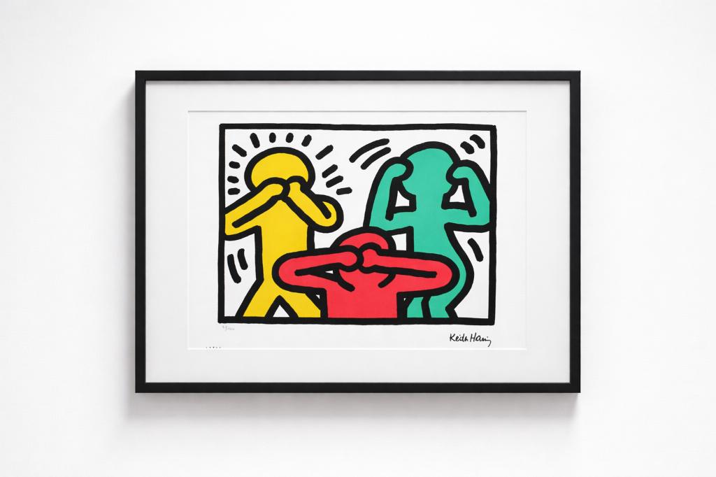 Keith Haring - Pop Shop III (Horen-Zien-Zwijgen), Antiek en Kunst, Ophalen