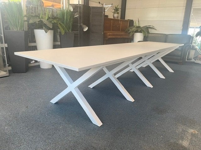 De Vergadertafel 400x100, Ophalen, Rechthoek, Wit