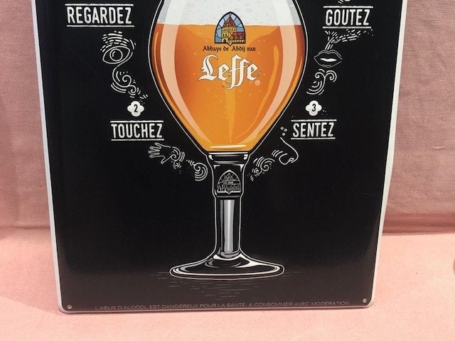 Leffe licht metalen plakkaat, Ophalen of Verzenden, Zo goed als nieuw, Reclamebord