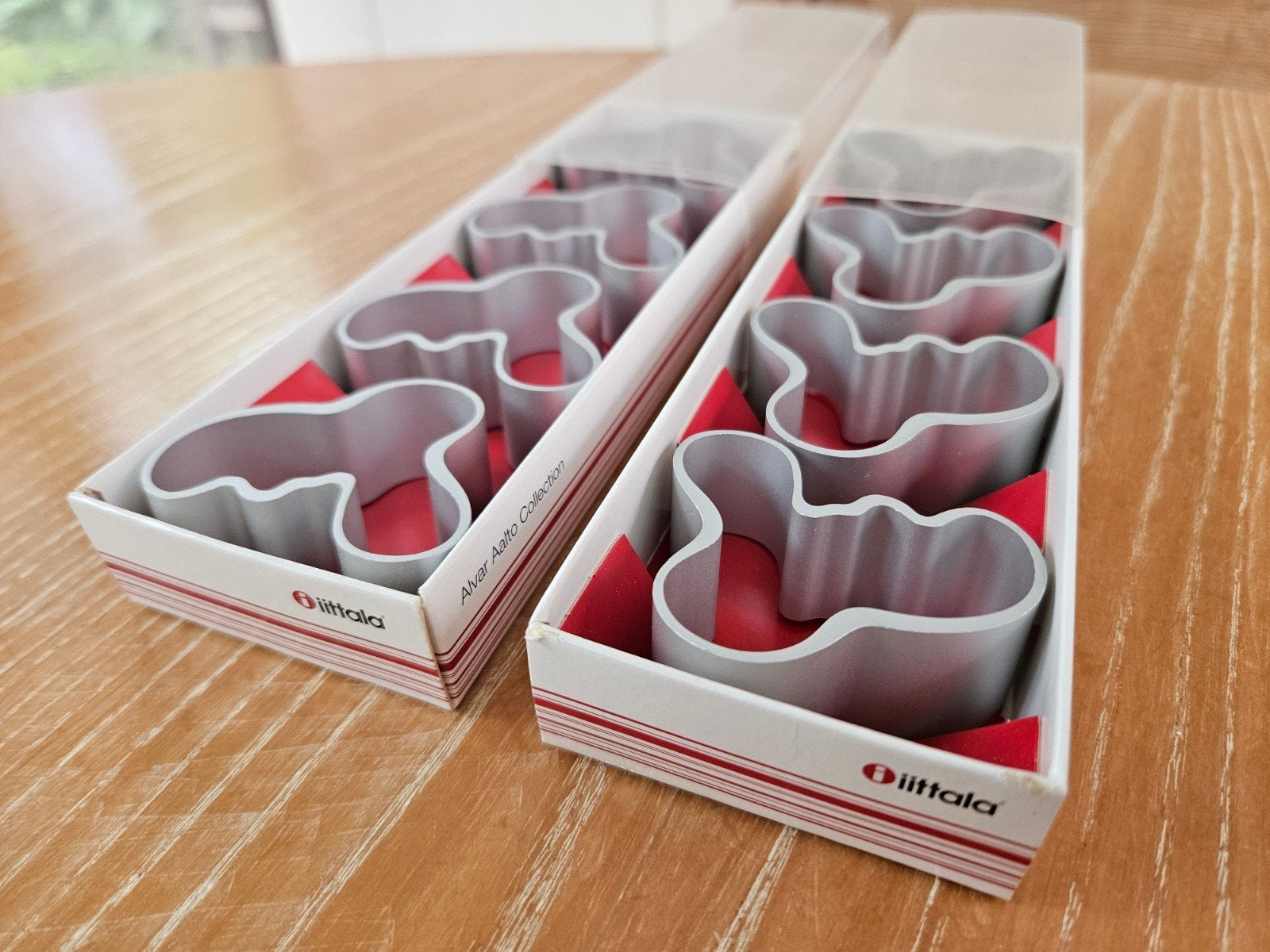8 Aluminium servetringen Alvar Aalto voor Iittala, Ophalen of Verzenden