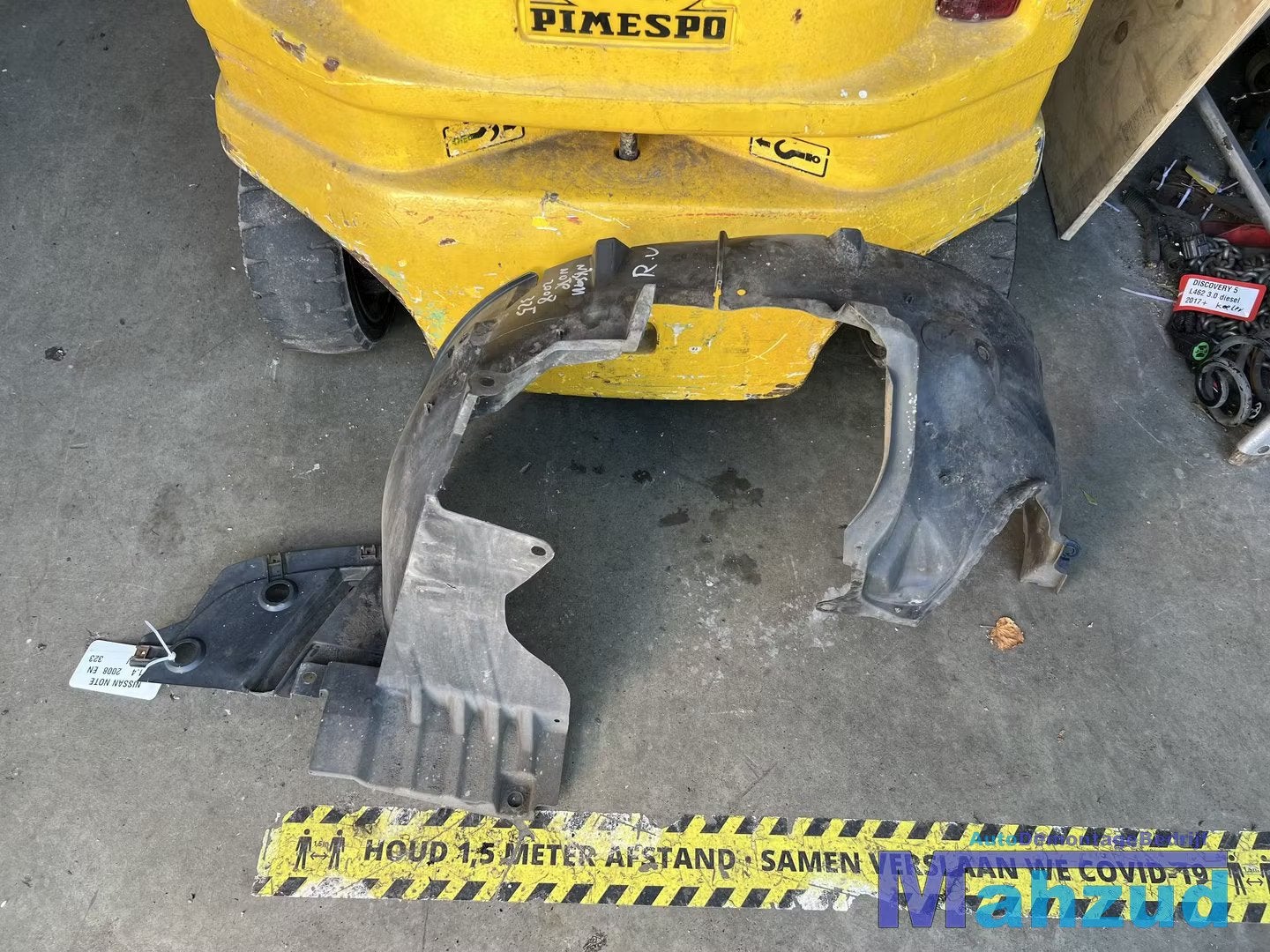 NISSAN NOTE rechts voor modderkuip wielkuip 2005-2012, Nissan Motor Co., Ltd., Takashima 1-chome 1-1
220-8686  Yokohama, Utilisé