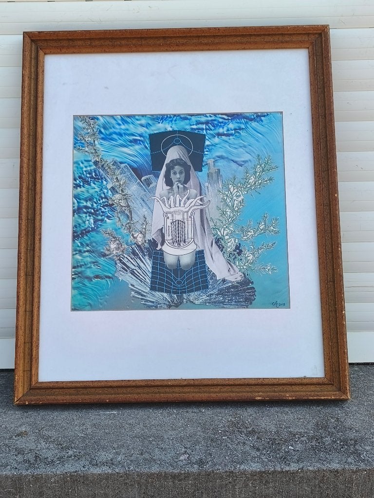 Technique mixte monograme c a 2019, Antiek en Kunst, Kunst | Tekeningen en Fotografie, Ophalen of Verzenden, Gemengde techniek