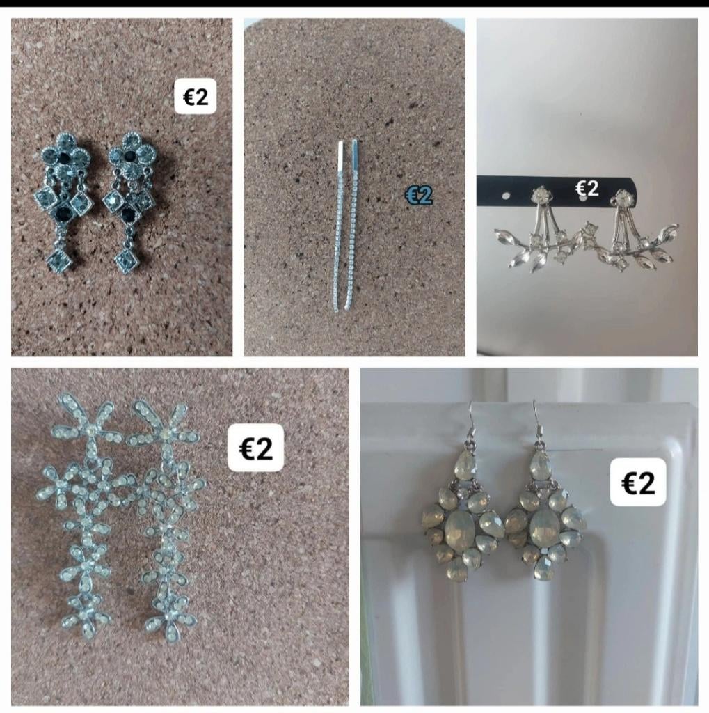 Partijtje oorbellen, Handtassen en Accessoires, Oorbellen, Overige materialen, Hangers, Overige kleuren, Nieuw