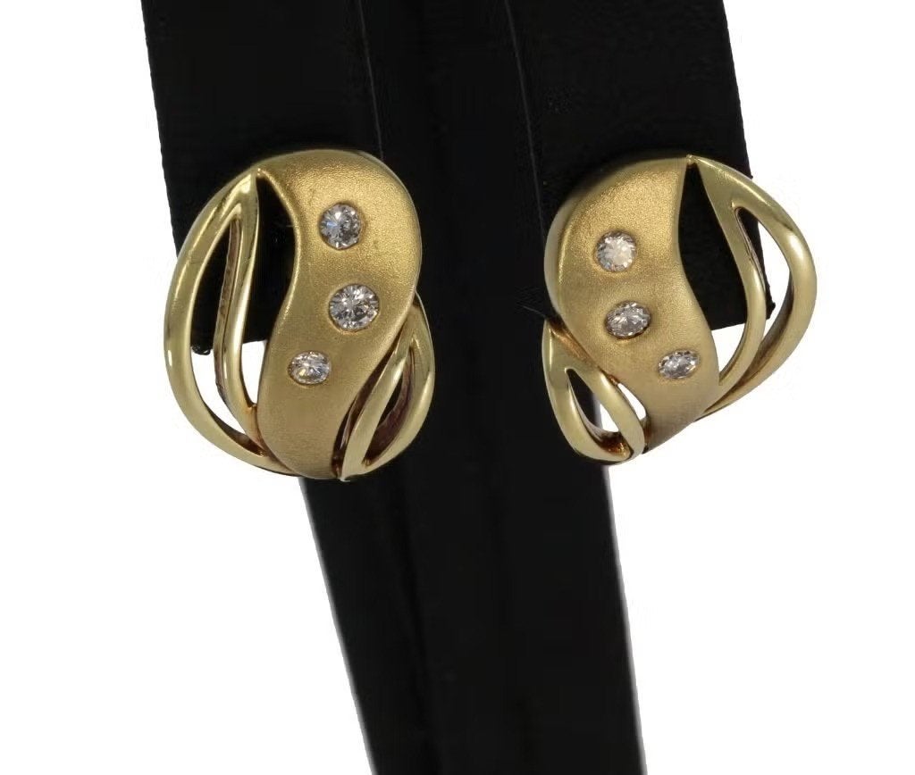 Diamanten oorbellen 14k goud met certificaat briljant dame, Bijoux, Sacs & Beauté, Enlèvement ou Envoi, Or, Comme neuf, Or