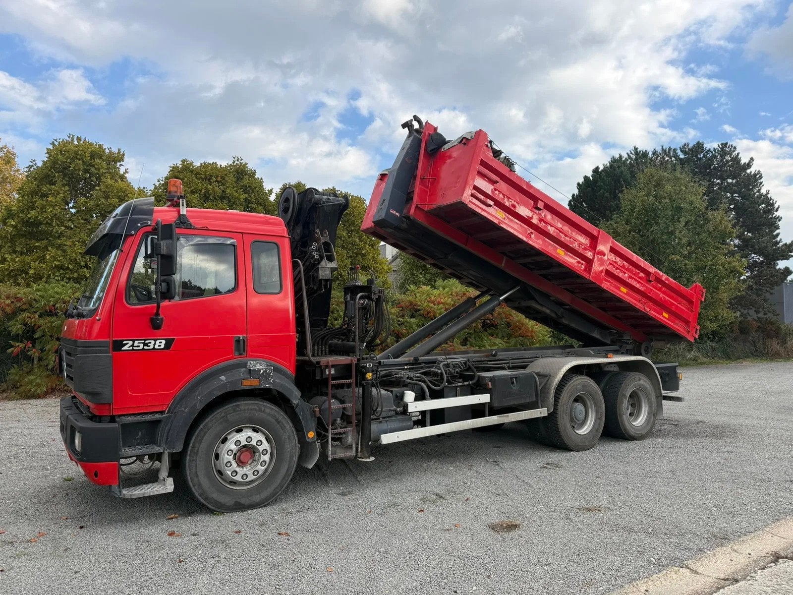 Mercedes-Benz SK 2538 / V8 Motor / Containersysteem / Kraan, Achat, Entreprise, Boîte manuelle, Mercedes-Benz