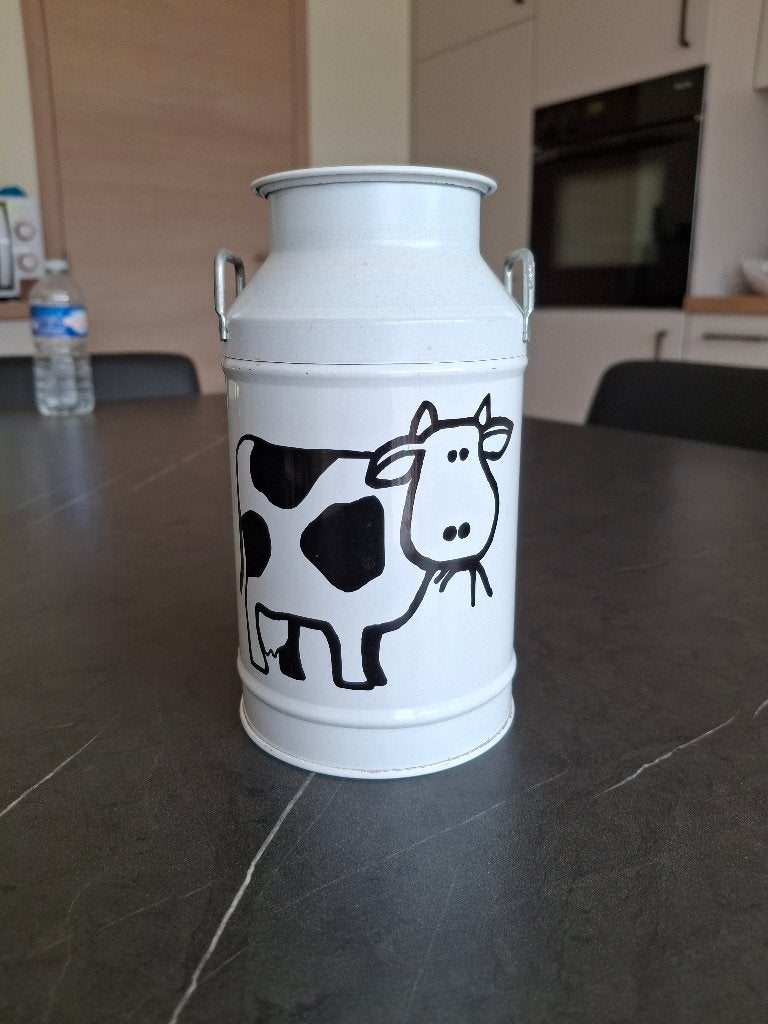 Metalen doos met koeienpatroon., Ophalen of Verzenden, Zo goed als nieuw, Overige, Overige merken