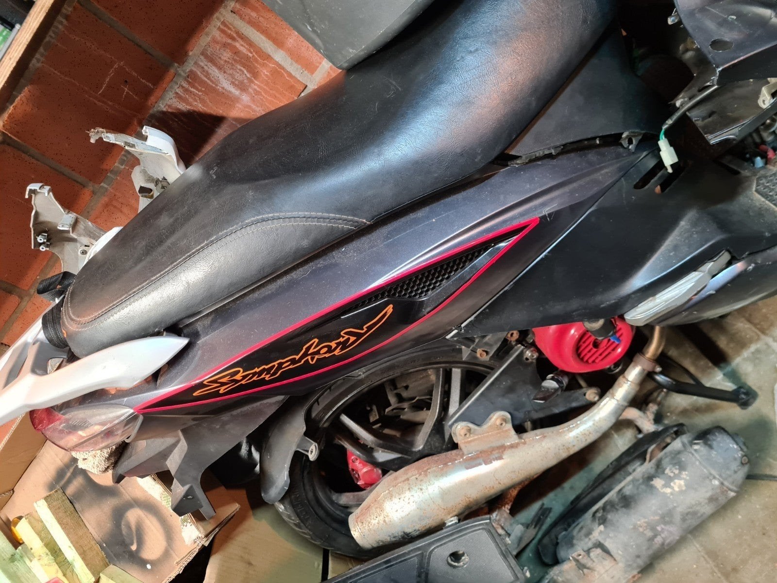 Pot d'échappement Technigas Sym 50cc, bon son, Enlèvement ou Envoi, Pot d'échappement