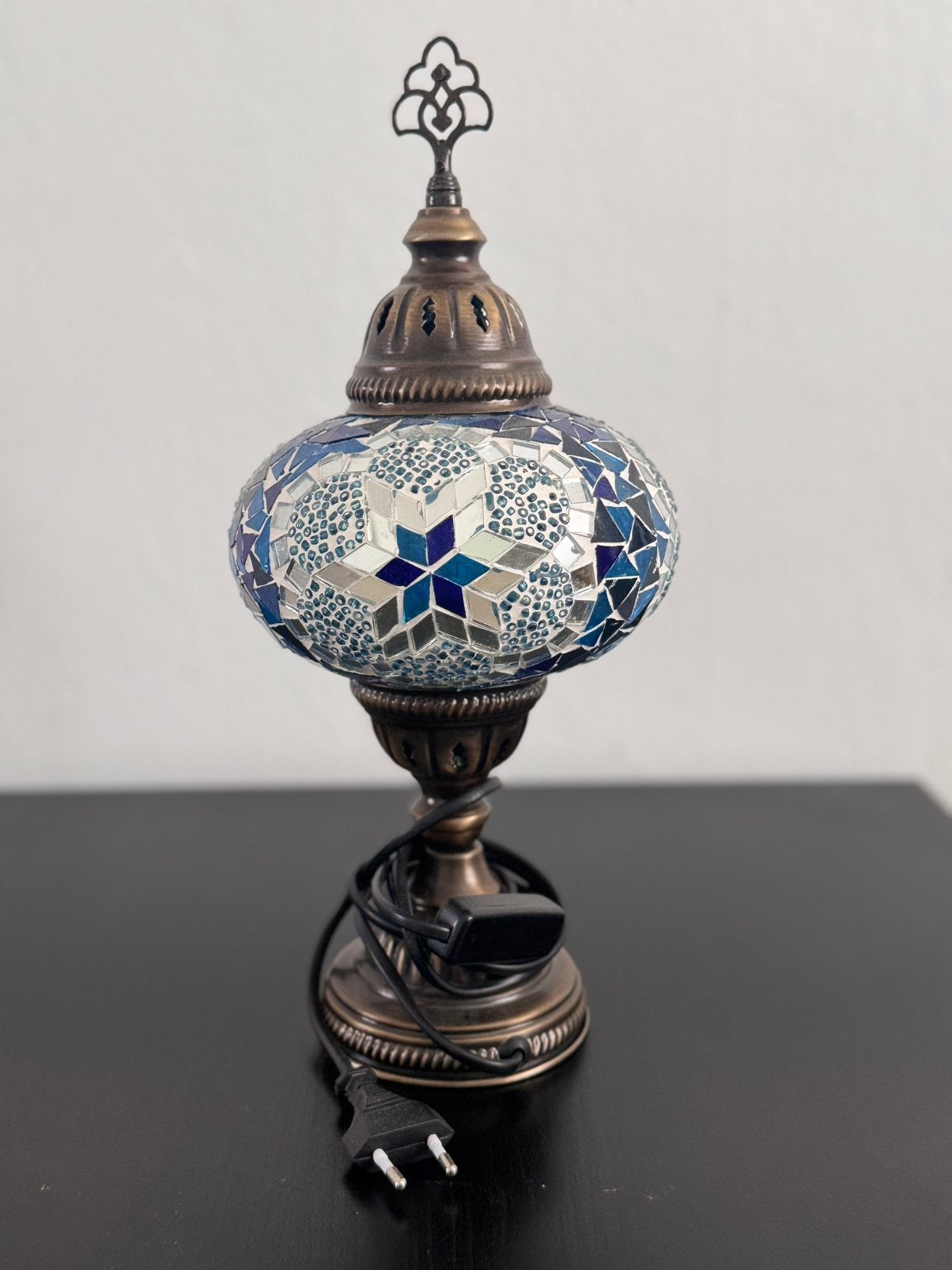 Turkse glasmozaïeklamp — 35 cm — oosterse stijl, Ophalen of Verzenden, Nieuw, Glas, Oosters