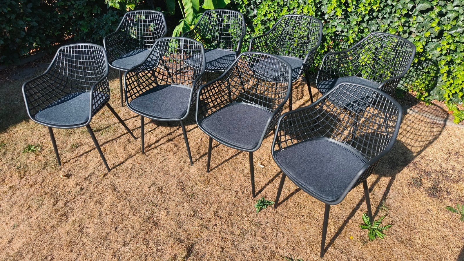 tuinstoelen zwart 8st. (inclusief kussen), Tuin en Terras, Ophalen, Stoel