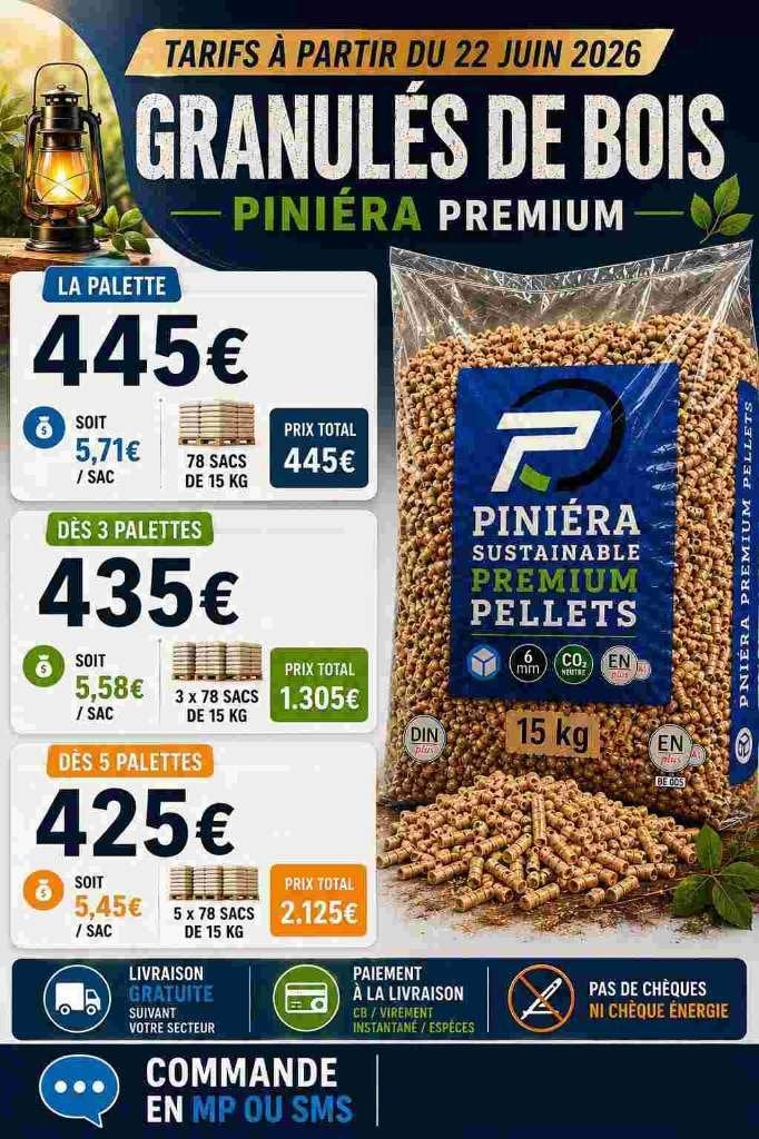 Palette de Pellets 100% résineux paiement a la livraison, Envoi