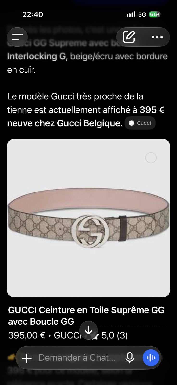 Gucci-riem, Kleding | Dames, Ophalen of Verzenden, Zo goed als nieuw, Heupriem