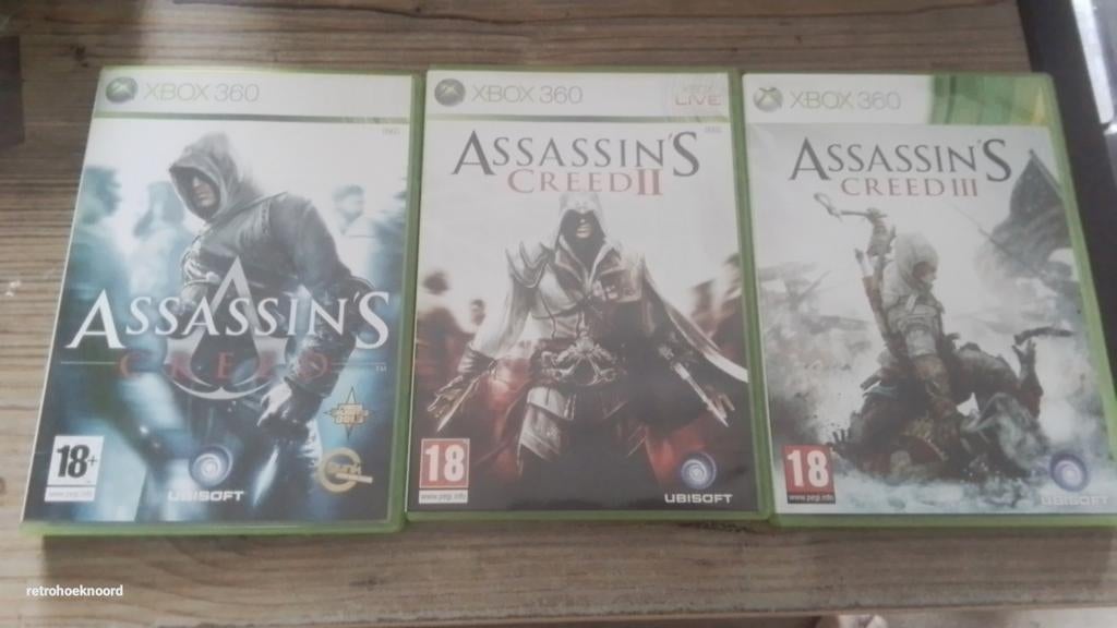 Assassin's Creed 1 2 3 sur Xbox 360, 1 joueur, À partir de 18 ans, Aventure et Action, Comme neuf