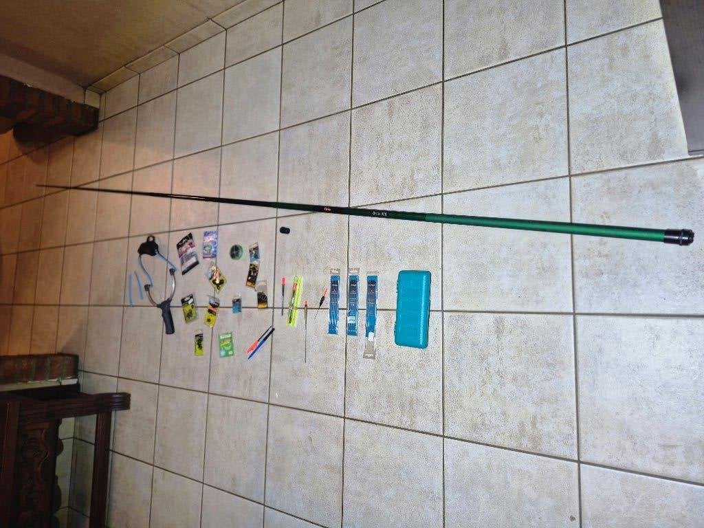 Handstok 4 meter met Elastiek Oriac 400 Tele en veel Extra's, Ophalen, Gebruikt, Vaste hengel