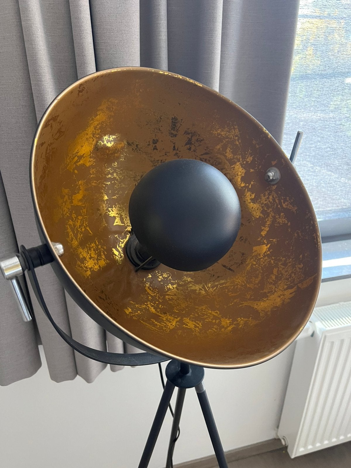 Vloerlamp - zwart met goud, Ophalen, Gebruikt
