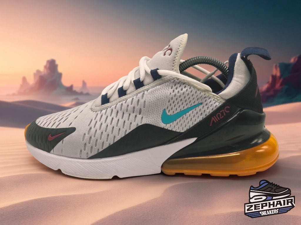 Nike Air Max 270 'Platinum/Oracle Aqua' EU42 2021, Enlèvement ou Envoi, Nike, Porté, Blanc