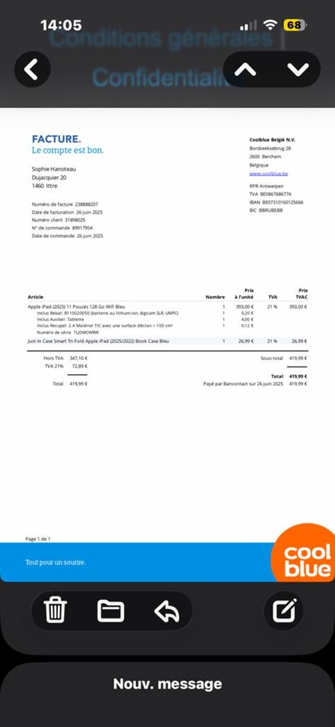 Apple iPad (2025) 11 Pouces 128 Go Wifi Bleu