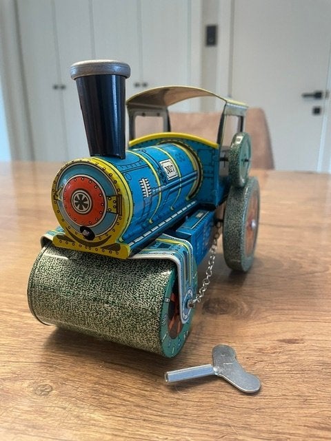 KOVAP Retro Road Roller 1927 – blikken opwindbare stoomwals, Antiquités & Art, Antiquités | Jouets, Enlèvement ou Envoi