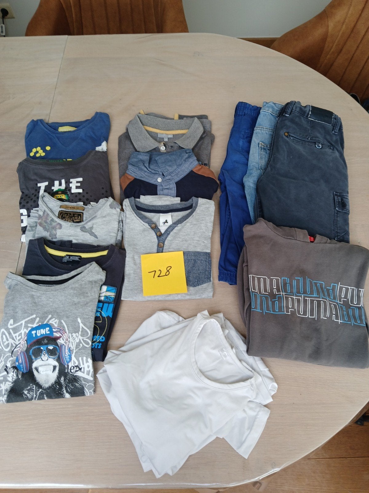 pakket jongens kledij maat 128, Enlèvement, Taille 128