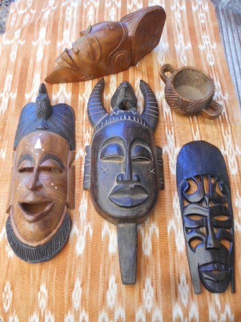 masque et bouclier, sculpture en bois, congo, Antiquités & Art, Art | Art non-occidental, Enlèvement ou Envoi