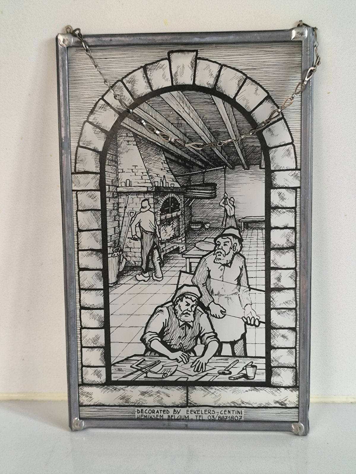 Glas in lood paneel,  Eekelers-Centini, Ophalen of Verzenden, Glas