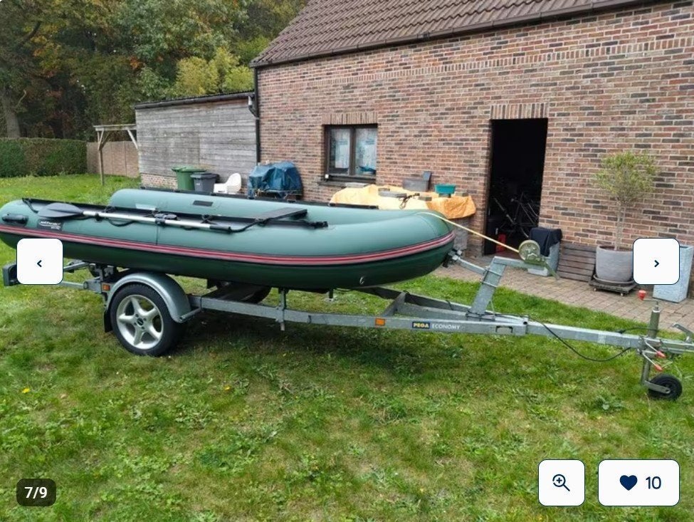 RIB 3.5m, Zo goed als nieuw, Peddels, Ophalen, Polyester/glasvezel