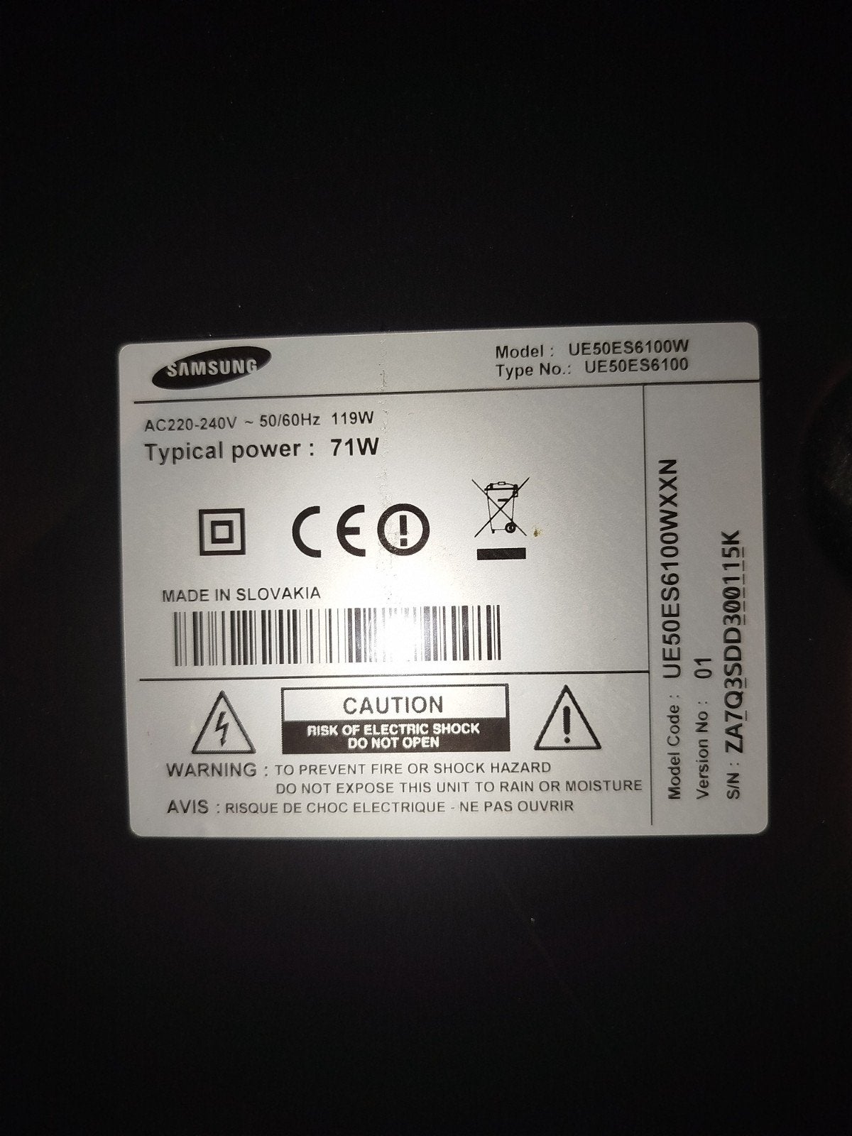 UE50ES6100, Ophalen