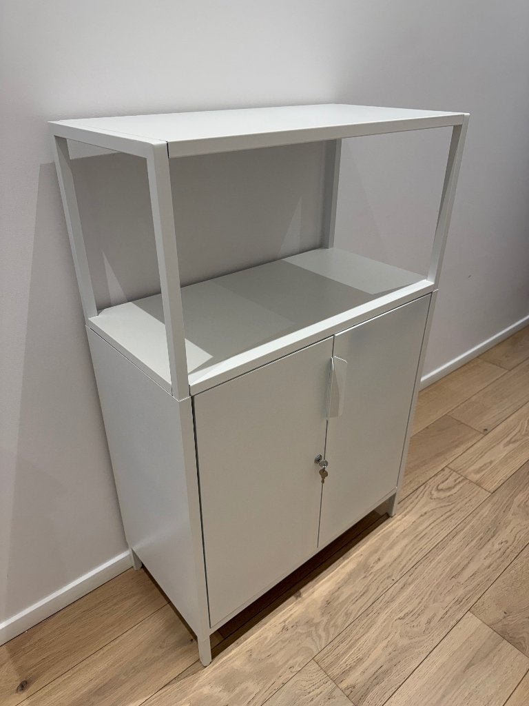 Meuble TROTTEN IKEA avec portes – Blanc, 70x35x110cm — Neuf, Ophalen, 1 of 2 laden, 100 tot 150 cm, Nieuw