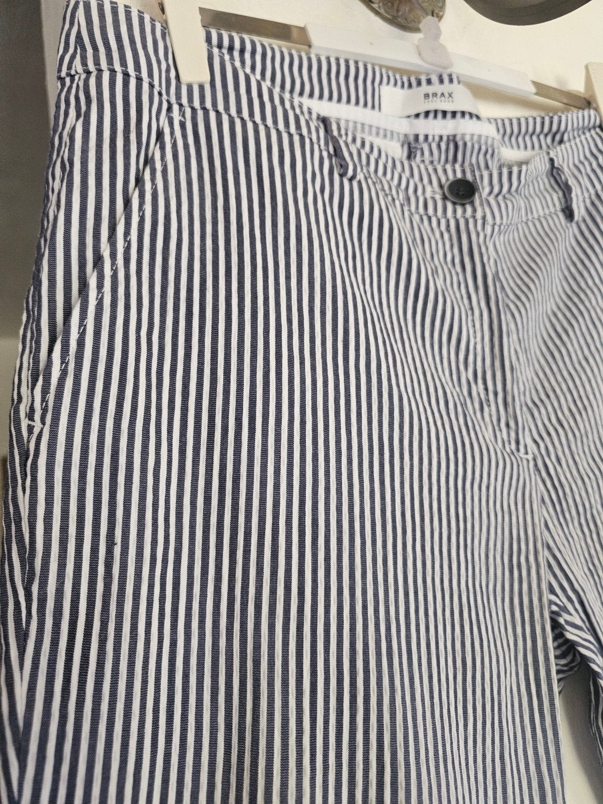 pantalon BRAX très confortable rayé bleu/blanc T42, BRAX, Envoi