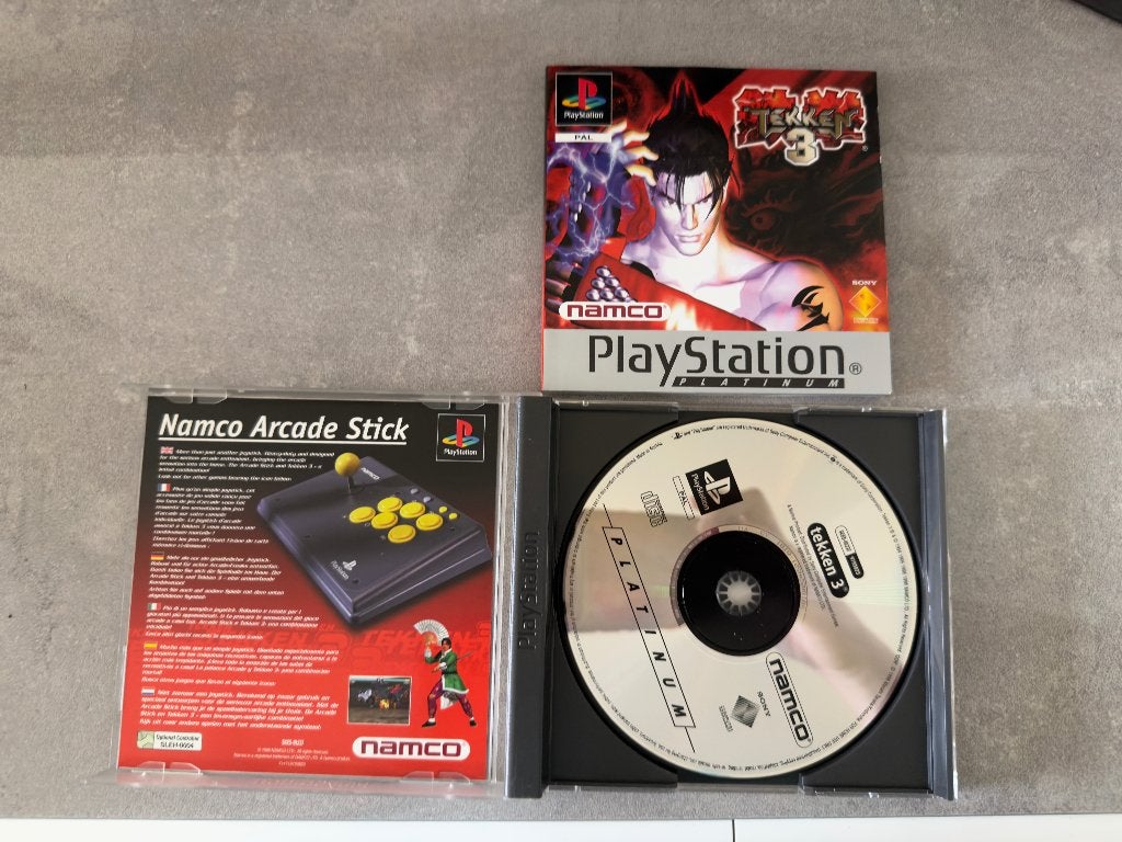 Jeu Tekken 3 pour PS1 (PAL, Platine), 2 joueurs, Combat, À partir de 16 ans, Utilisé