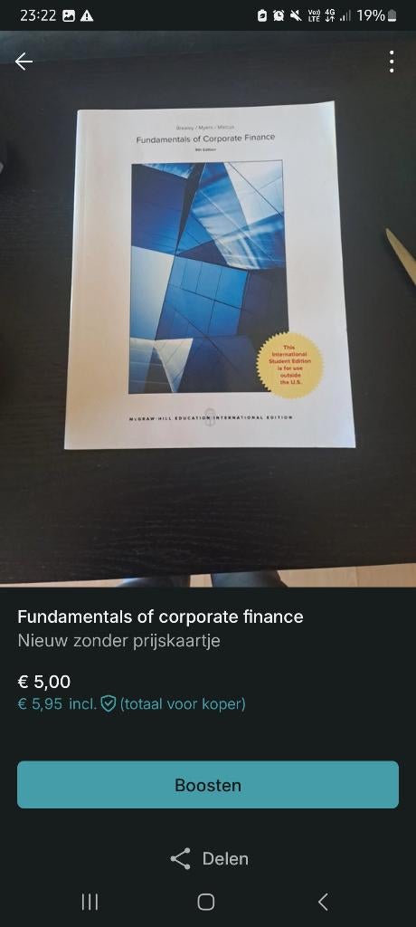 Fundamentals of corporate finance, Boeken, Ophalen, Zo goed als nieuw, Hoger Onderwijs