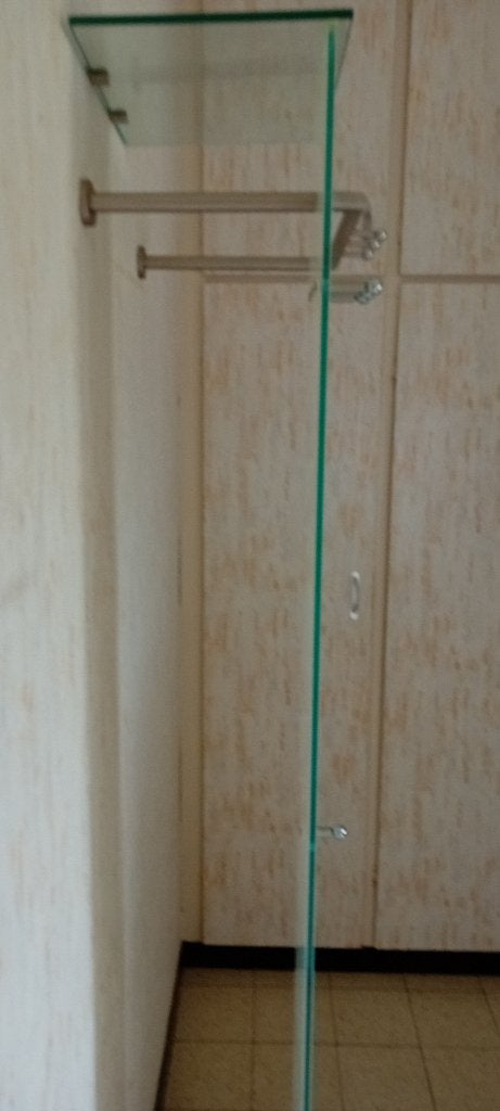 wandkapstok uit glas - 1,90m hoog, Huis en Inrichting, Woonaccessoires | Kapstokken, 150 tot 200 cm, Ophalen, Wandkapstok, Glas