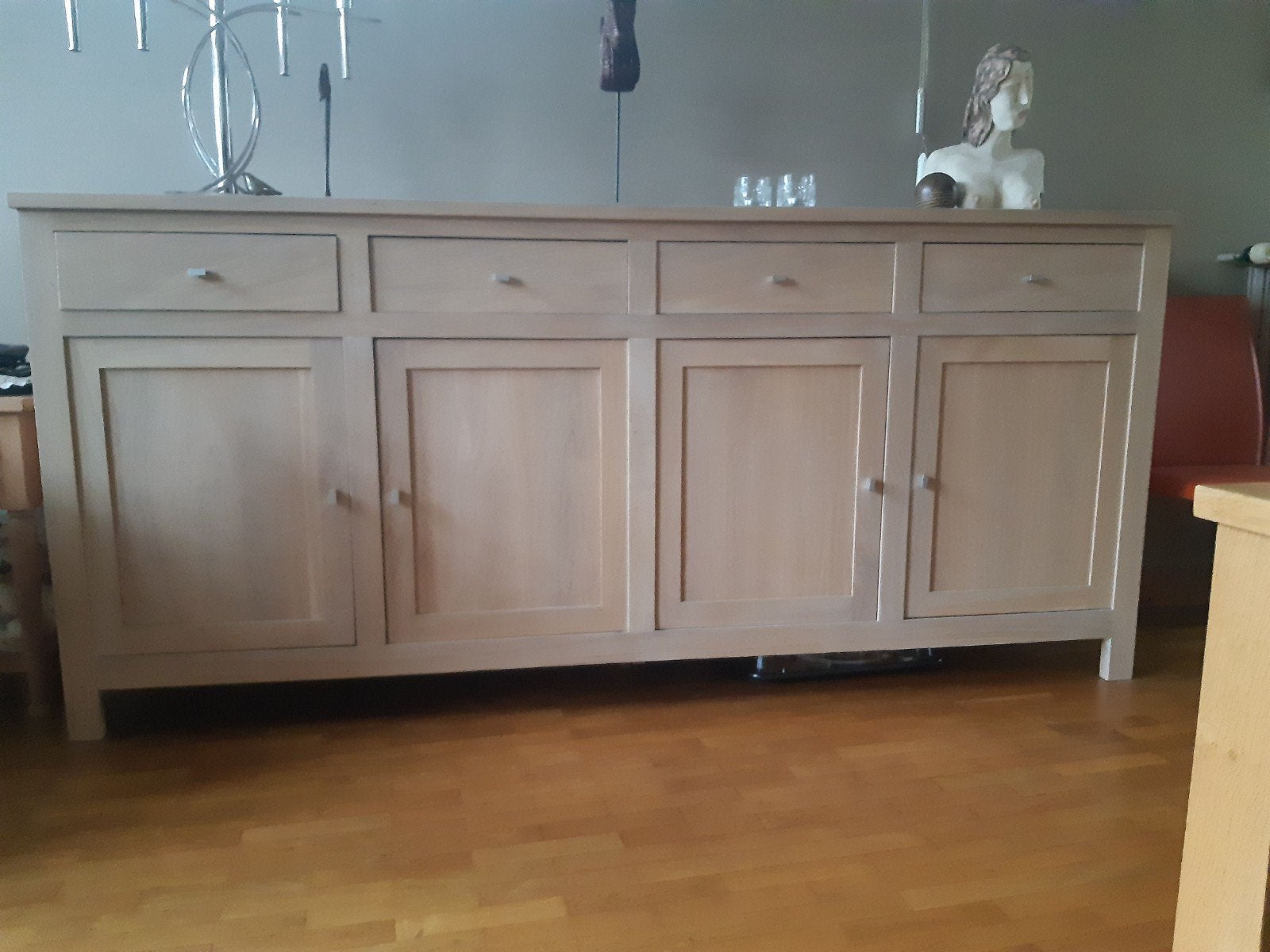 Prachtig groot dressoir - 240 cm - massief eiken, Huis en Inrichting, Kasten | Dressoirs, Ophalen, Eikenhout