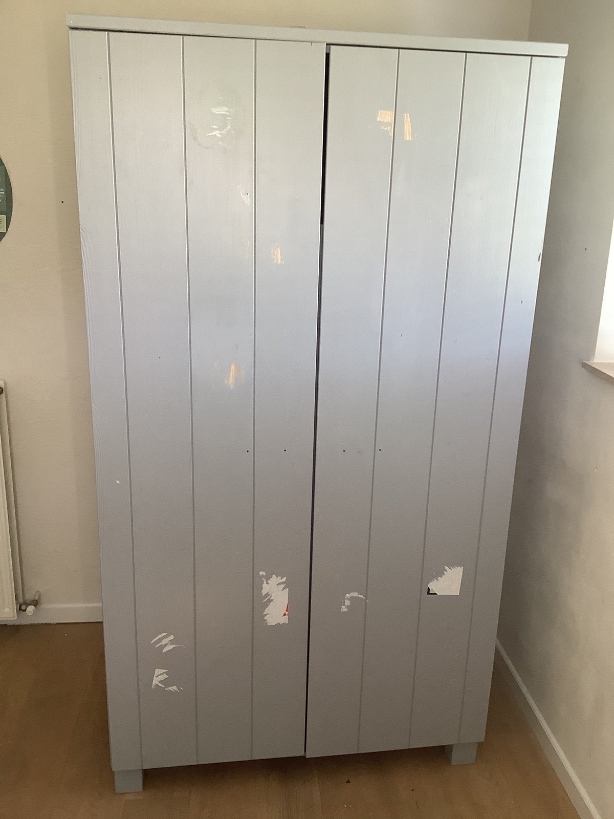 Kleerkast grijs, Huis en Inrichting, Kasten | Kleerkasten, Ophalen, Met deur(en), Gebruikt, 100 tot 150 cm