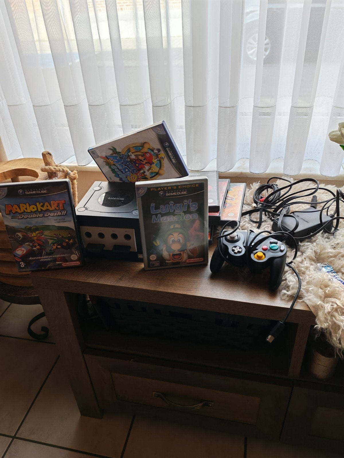 Gamecube + spellen + controller en kabels, Games en Spelcomputers, Spelcomputers | Nintendo GameCube, Ophalen, Met 1 controller