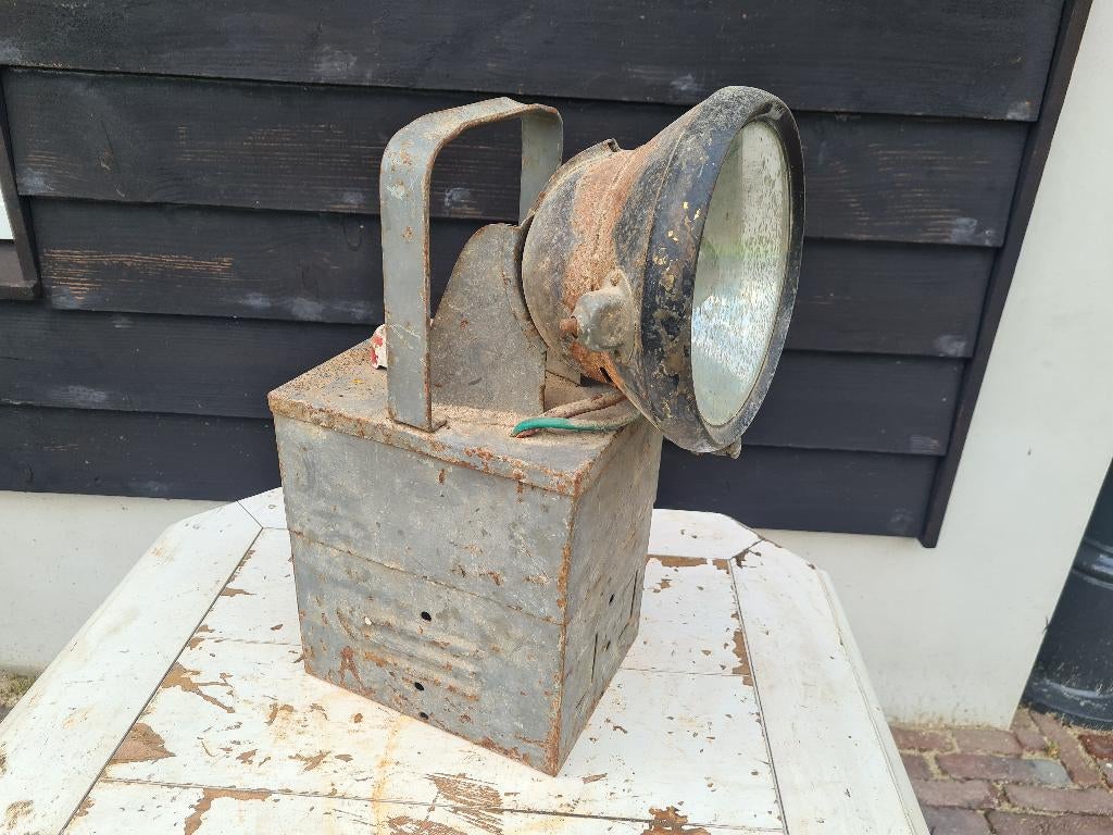 Oude industriële lamp / schijnwerper, Antiek en Kunst, Ophalen