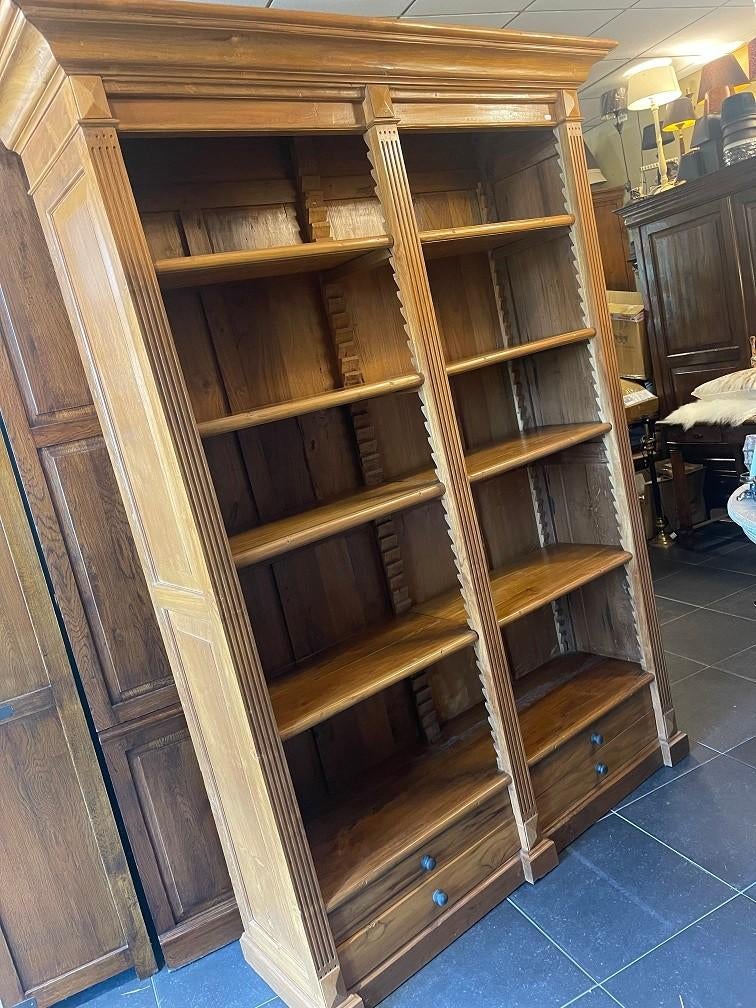 Boekenkast 4 lades onderin - teakhouten open kast Flamant, Ophalen, Nieuw