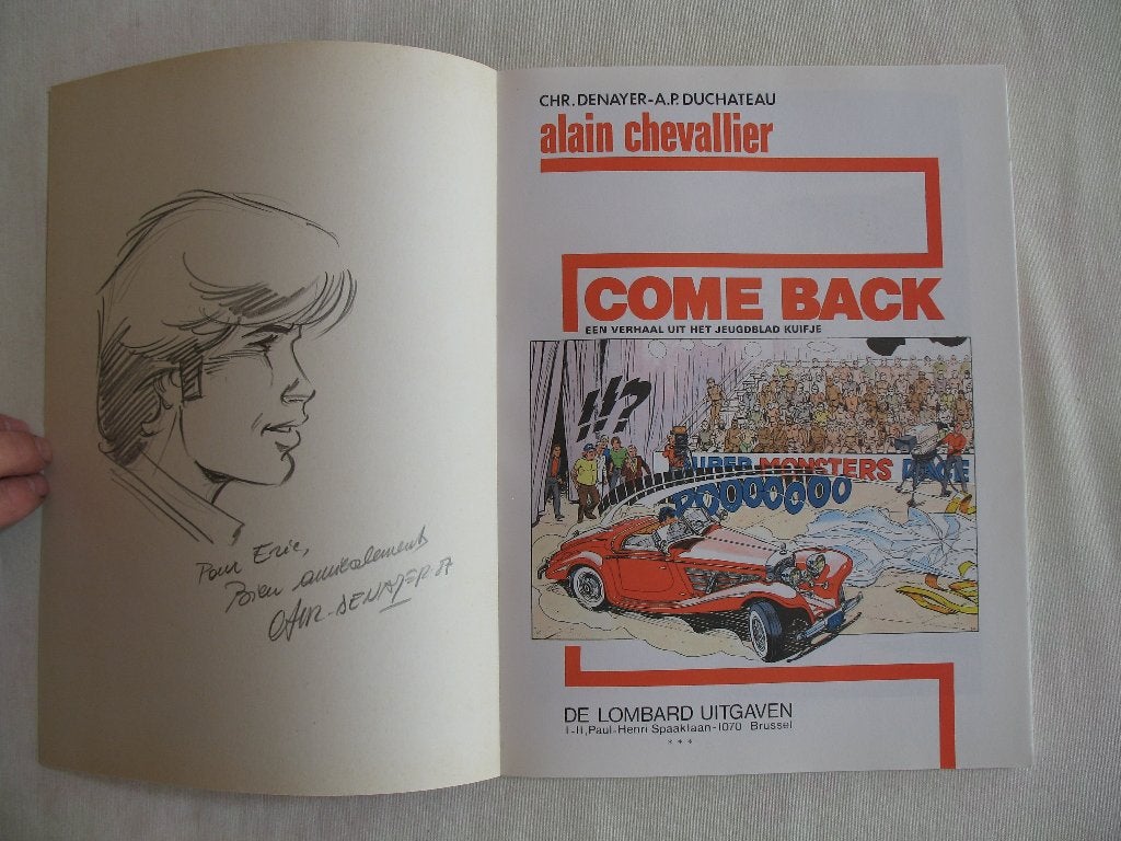 Alain Chevallier; Come back; 1ste druk met mooie dedicace, Boeken, Stripverhalen, Eén stripboek, Ophalen of Verzenden, Nieuw